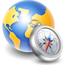 globe-compass-silver icon