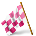 MapMarker_ChequeredFlag_Left_Pink icon