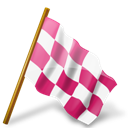 MapMarker_ChequeredFlag_Right_Pink icon