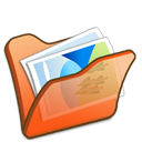 folder_orange_mypictures icon