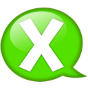 speech-balloon-green-x icon