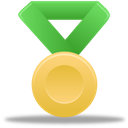 Metal-gold-green icon