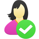 Female-user-accept icon