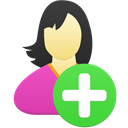 Female-user-add icon