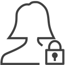 user-woman-locked icon
