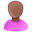 user_female_black_pink_bald icon