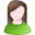 user_female_white_green icon