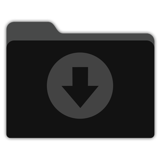 downloads-black-folder icon 1024x1024px (ico, png, icns) - free