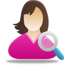 female-user-search icon