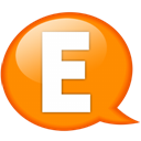 speech-balloon-orange-e icon