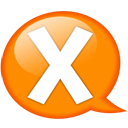 speech-balloon-orange-x icon